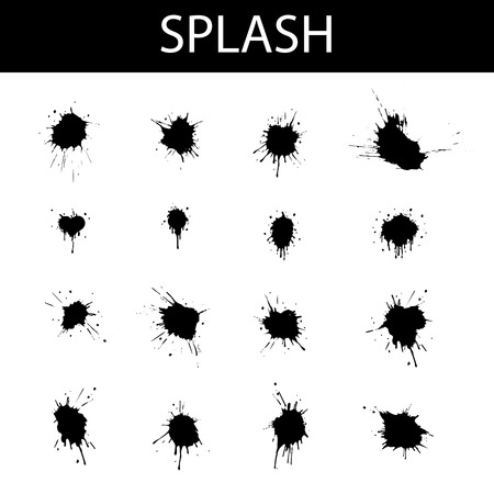 Set of black blotsのイラスト素材