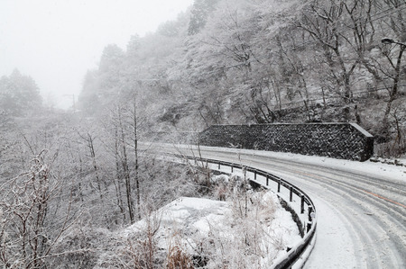 curve made dangerous by snow