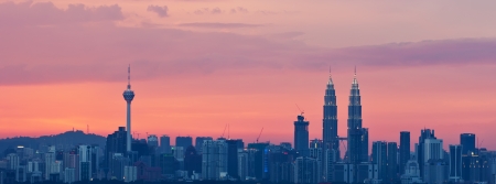 Panoramic View of Kuala Lumpur City,the most populous city in Malaysia during sunsetのeditorial素材