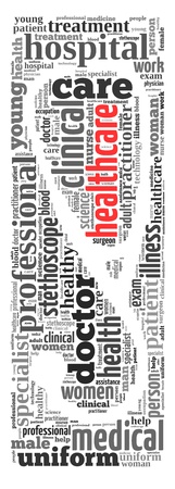 Healthcare info-text graphic and arrangement concept on white background  word cloud の写真素材