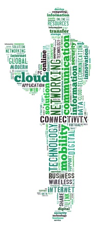 Computing info-text graphic and arrangement concept on white background  word cloud の写真素材