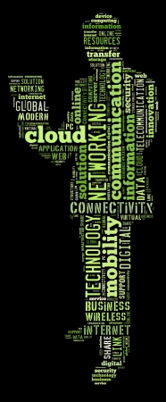 Computing info-colorful text graphic and arrangement concept on black background  word cloud の写真素材