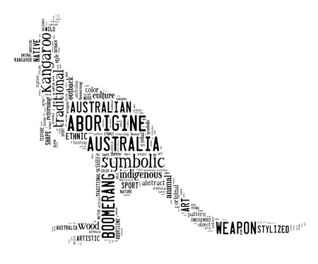 Kangaroo info-text graphic and arrangement composed in kangaroo shape concept on white backgroundの写真素材