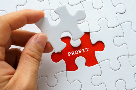 White puzzle with word PROFITの写真素材