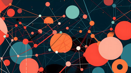 Digital abstract background of cyber matrix world created with Generative AI technologyの素材