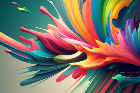 Colorful paint splashes on a light background. Vector illustration.の素材