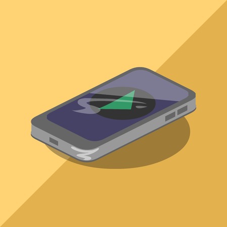 phone communication isometric icon music app playのイラスト素材