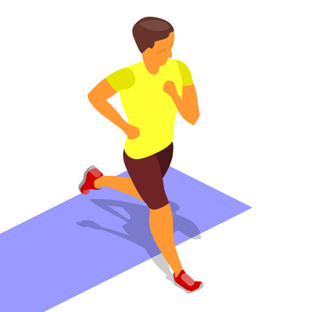 running sprinter isometric runner isometric flat activityのイラスト素材