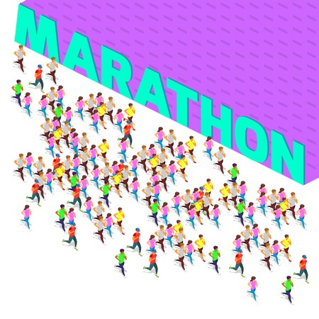 running sprinter isometric flat activity team sport marathonのイラスト素材