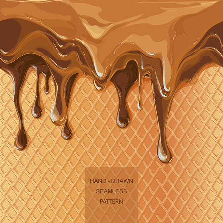 vector syrup drip pattern on cake layersのイラスト素材