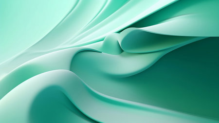 Abstract green wavy background with copy space.の素材