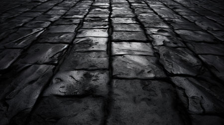 Black and old road texture at nightの素材