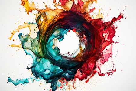 Abstract circle liquid motion flow explosion made with a brushの素材