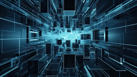 Blue Abstract Technology Background with copy spaceの素材