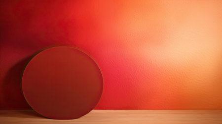 Red pallet background for product presentationsの素材