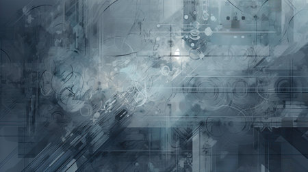 Abstract blue and gray technological circuit board backgroundの素材