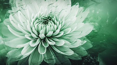 Beautiful flower background in green tones. Nature illustration.の素材