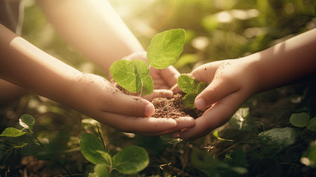 Earth day, ecology, responsibility and planet protection backgroundの素材