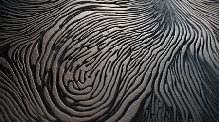 close-up view of a fingerprint texture, showcasing the unique swirls and patternsの素材