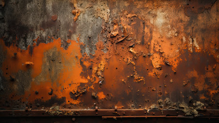 Vibrant orange rusted metal texture with rugged patinaの素材