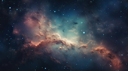 Astronomy background with nebula and starsの素材