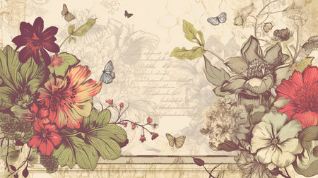 Blossoming copy space - Floral background perfect for creative designsの素材