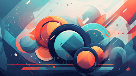 Abstract Sport Background with circles and linesの素材