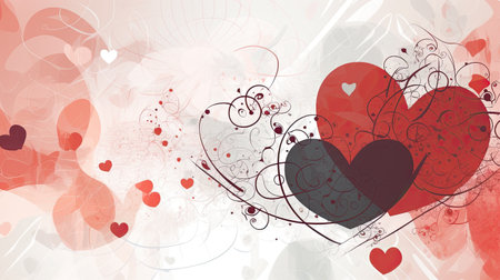 valentine's day wallpaper with hearts and copy spaceの素材