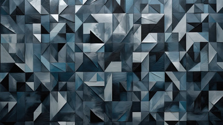 Dark wall with many different geometric shapesの素材