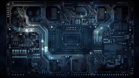 Close-up Computer Motherboard with circuitsの素材
