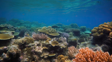Vibrant underwater coral reefの素材
