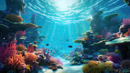 Crystal-clear underwater coral reef paradiseの素材