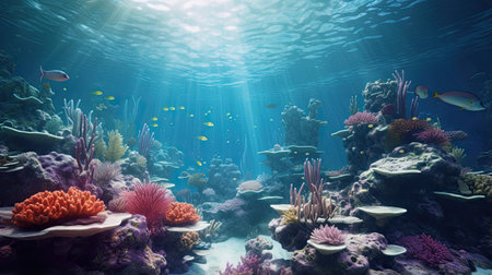 Crystal-clear underwater coral reef paradiseの素材