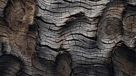 Astonishingly detailed capture of a tree trunk's textureの素材