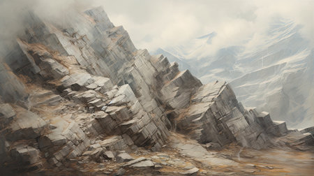 Fine textures of a rocky mountain landscapeの素材