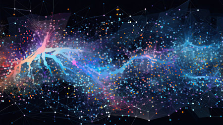 Advanced AI algorithms analyzing complex data patterns for insightful predictions.の素材