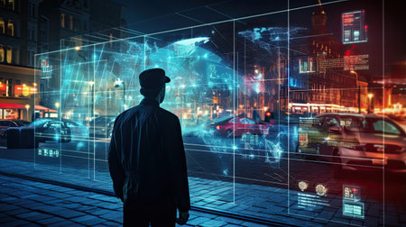 AI-powered crime prediction aiding law enforcement agencies.の素材