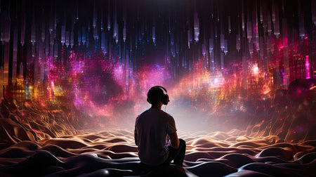 AI-enhanced soundscapes creating immersive auditory experiences.の素材