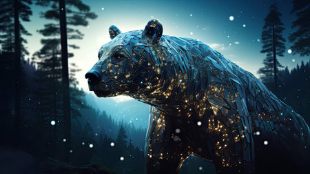 AI-driven wildlife conservation strategies preserving endangered species.の素材