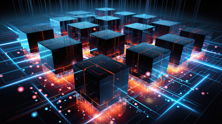 Quantum bits suspended in superposition showcasing their dual-state nature and potential for parallel computation.の素材