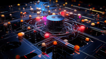 Quantum gates orchestrating logical operations on qubits guiding quantum algorithms' transformations.の素材