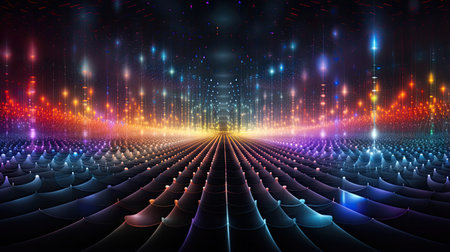 Quantum interference patterns emerging during computation reflecting quantum algorithms' unique constructive and destructive interplay.の素材