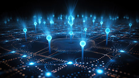 Quantum cryptography's principles illustrated securing data transmission through quantum states.の素材