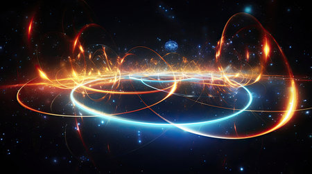 Quantum entanglement's role in quantum teleportation enabling instantaneous information transfer.の素材