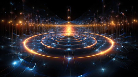 Quantum entanglement's role in teleportation enabling instant quantum information transfer.の素材