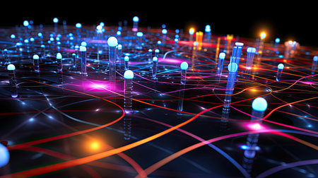 Quantum error correction mitigating decoherence effects maintaining qubit coherence for precise calculations.の素材