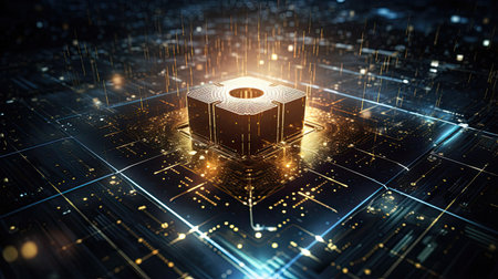 Quantum cryptography principles securing communication leveraging quantum states for encryption.の素材