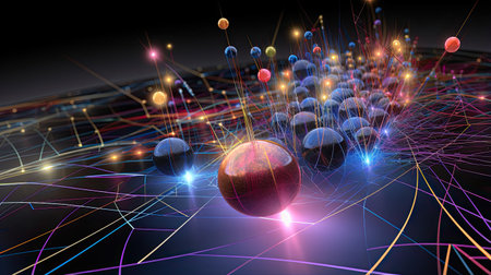 Quantum error correction mitigating decoherence effects maintaining qubit coherence for precise calculations.の素材