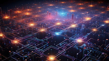 Quantum gates orchestrate quantum algorithms guiding qubits through logical operations.の素材