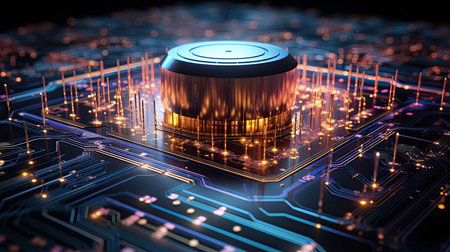 Quantum computing's breakthrough in cryptography enabling secure communication through quantum states.の素材